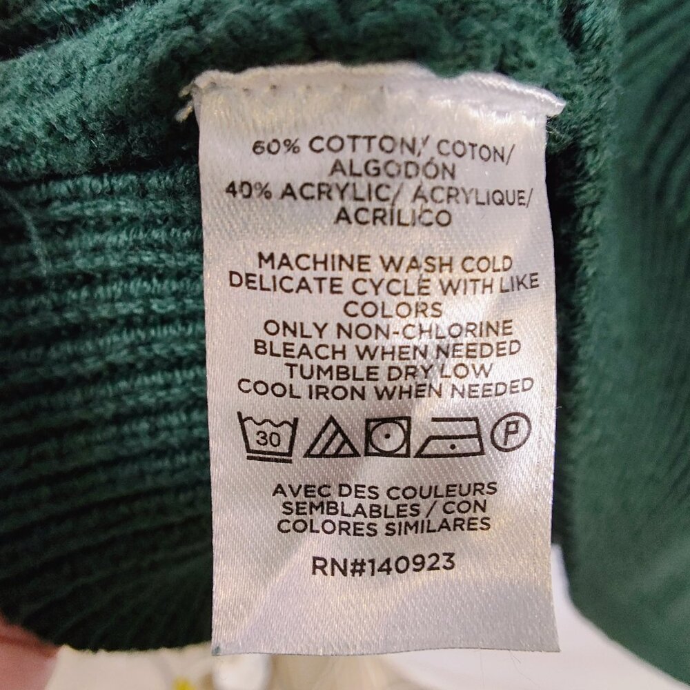 Loft Women's Large Green Ribbed Collared Sweater - Picture 7 of 10